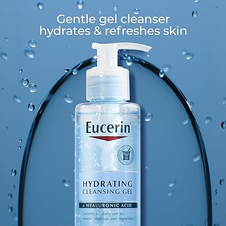 Eucerin Hydrating Cleansing Gel with Hyaluronic Acid 200 ml pump bottle