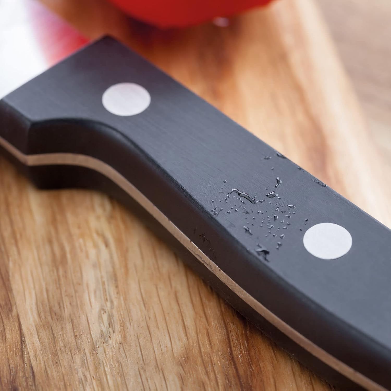 Judge Sabatier peeling knife 8.9cm with black handle and metal rivets