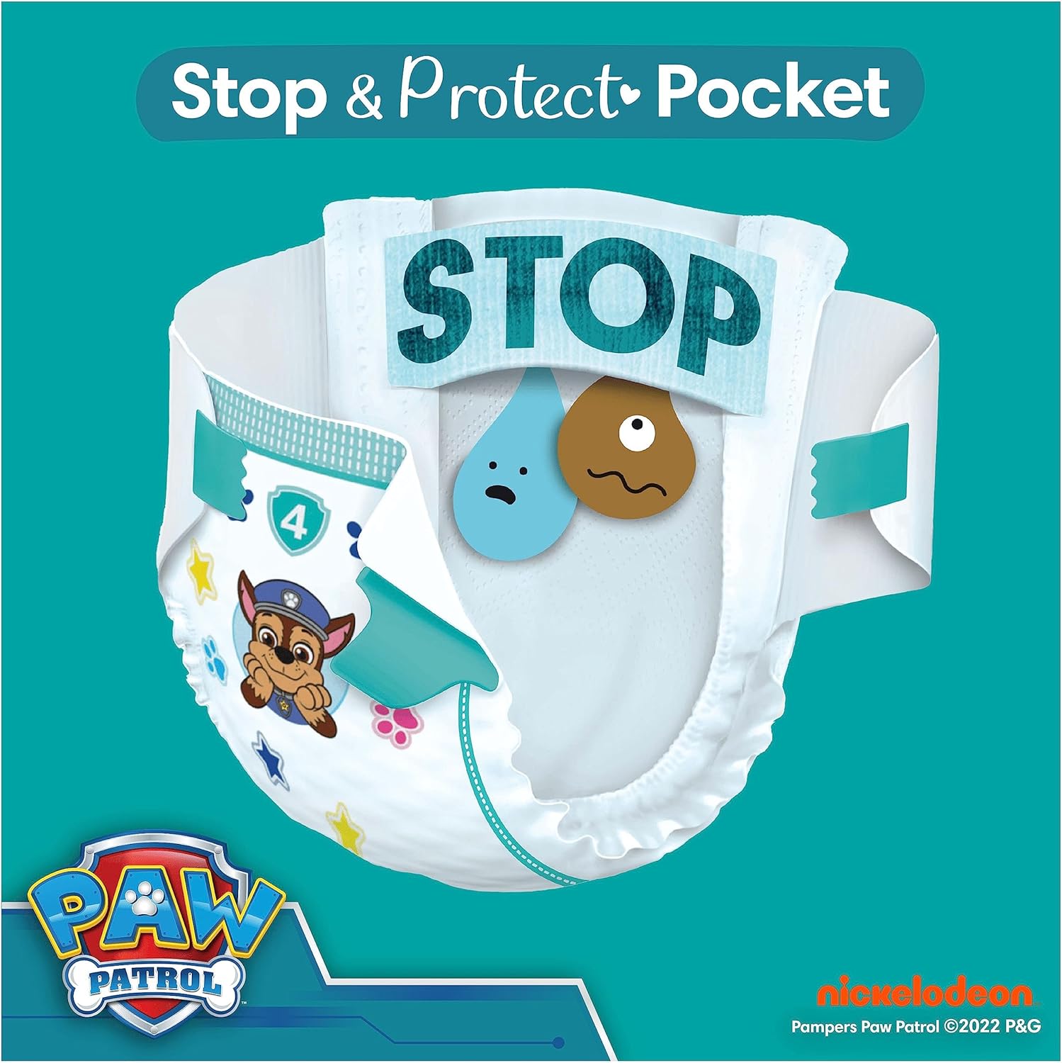 Pampers Paw Patrol Baby Dry Nappies Size 3, 234 pack with Stop and Protect Pocket