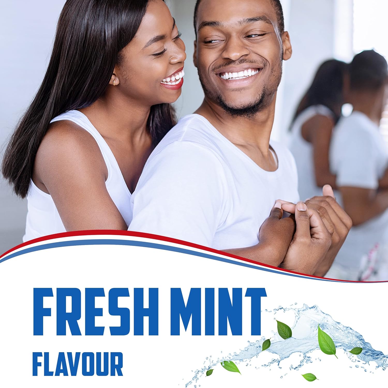 Aquafresh Freshmint mouthwash 500ml bottle with red and blue branding