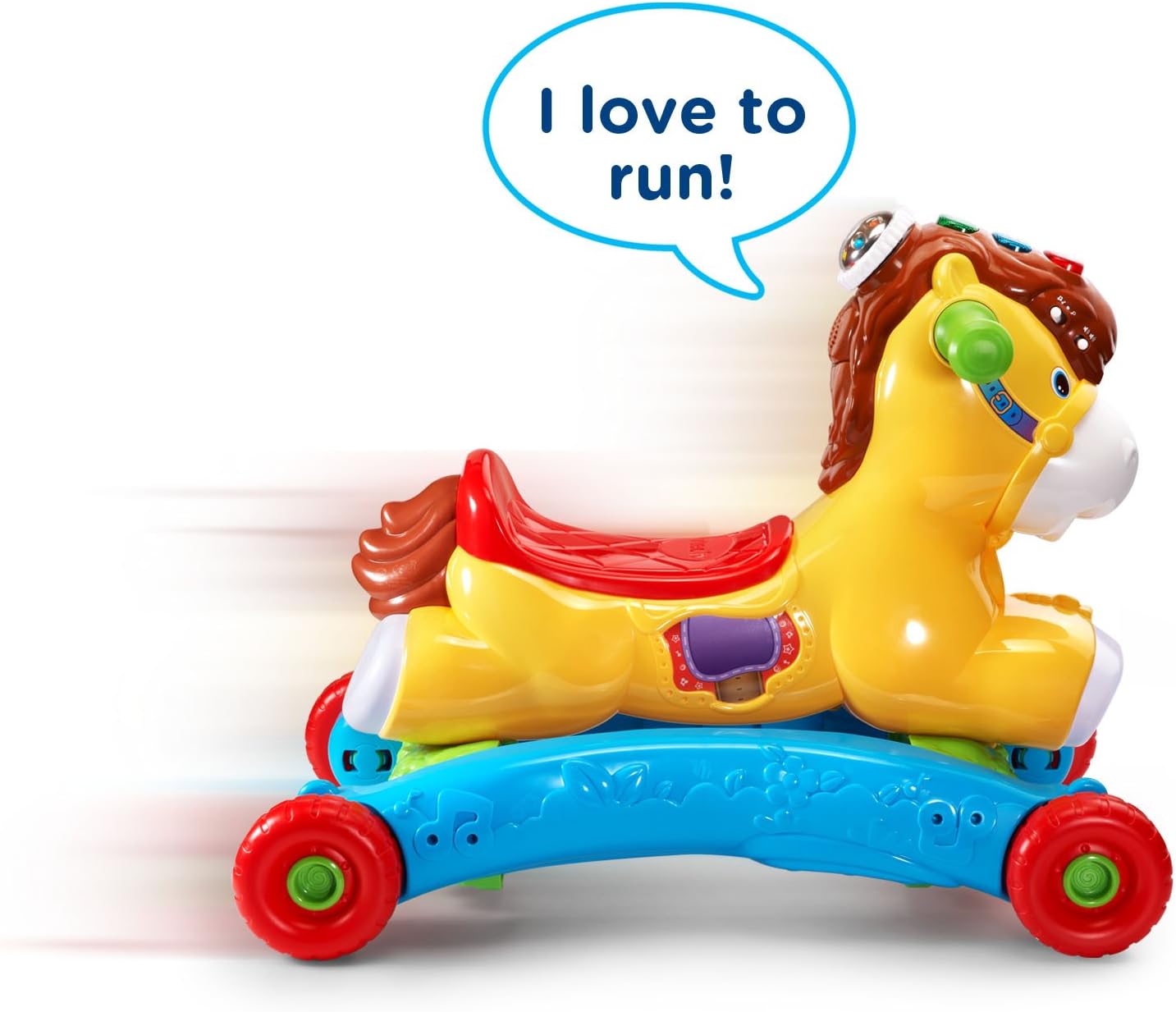 VTech Push, Gallop & Ride Pony yellow ride-on toy with brown mane