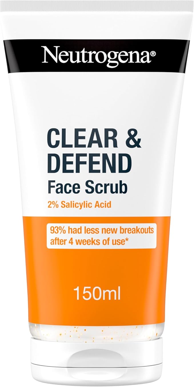 Neutrogena Clear & Defend Face Scrub 150ml with 2% Salicylic Acid