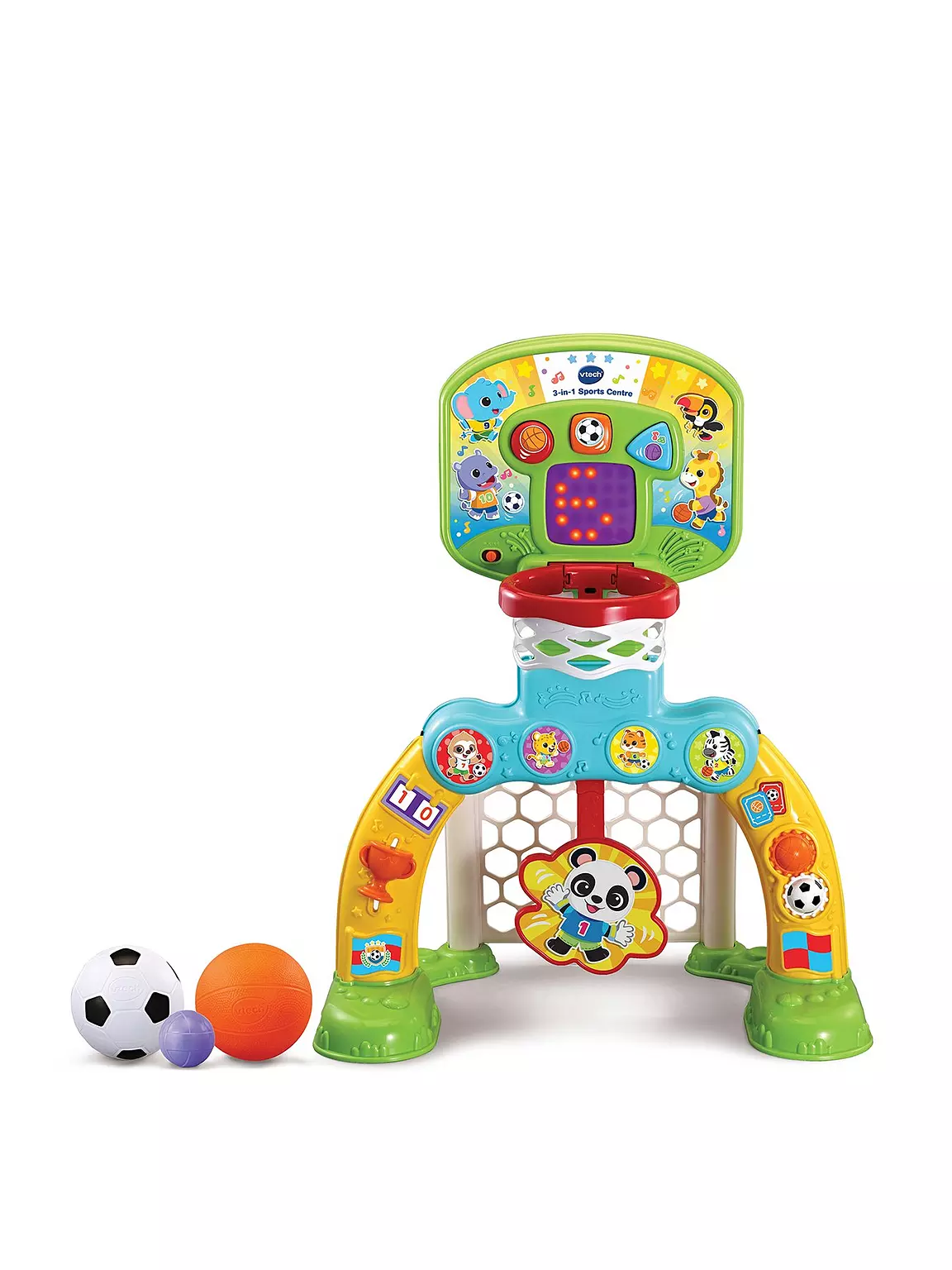 VTech 3-in-1 Sports Centre multicolour play set with basketball hoop and balls