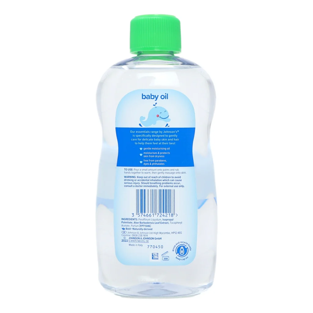 Johnson's Baby Essentials 500ml clear oil with green cap