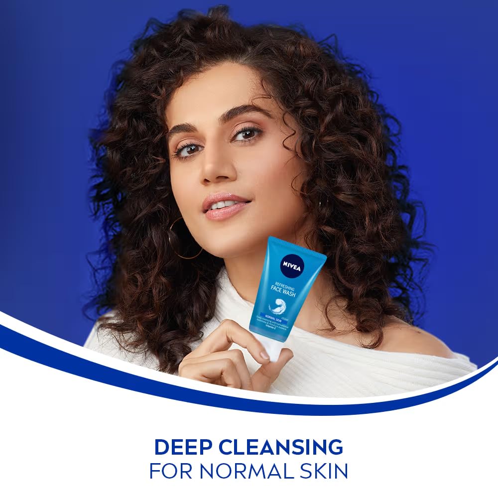 Nivea Visage Refreshing Facial Wash Gel turquoise tube for normal skin