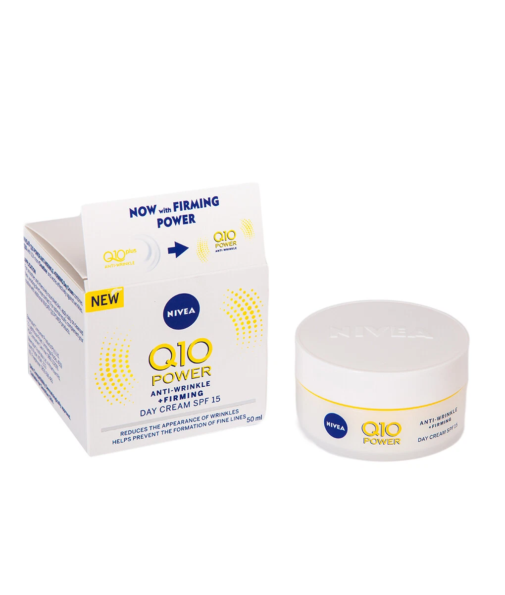 Nivea Q10 Power anti-wrinkle firming day cream SPF15 50ml jar and box