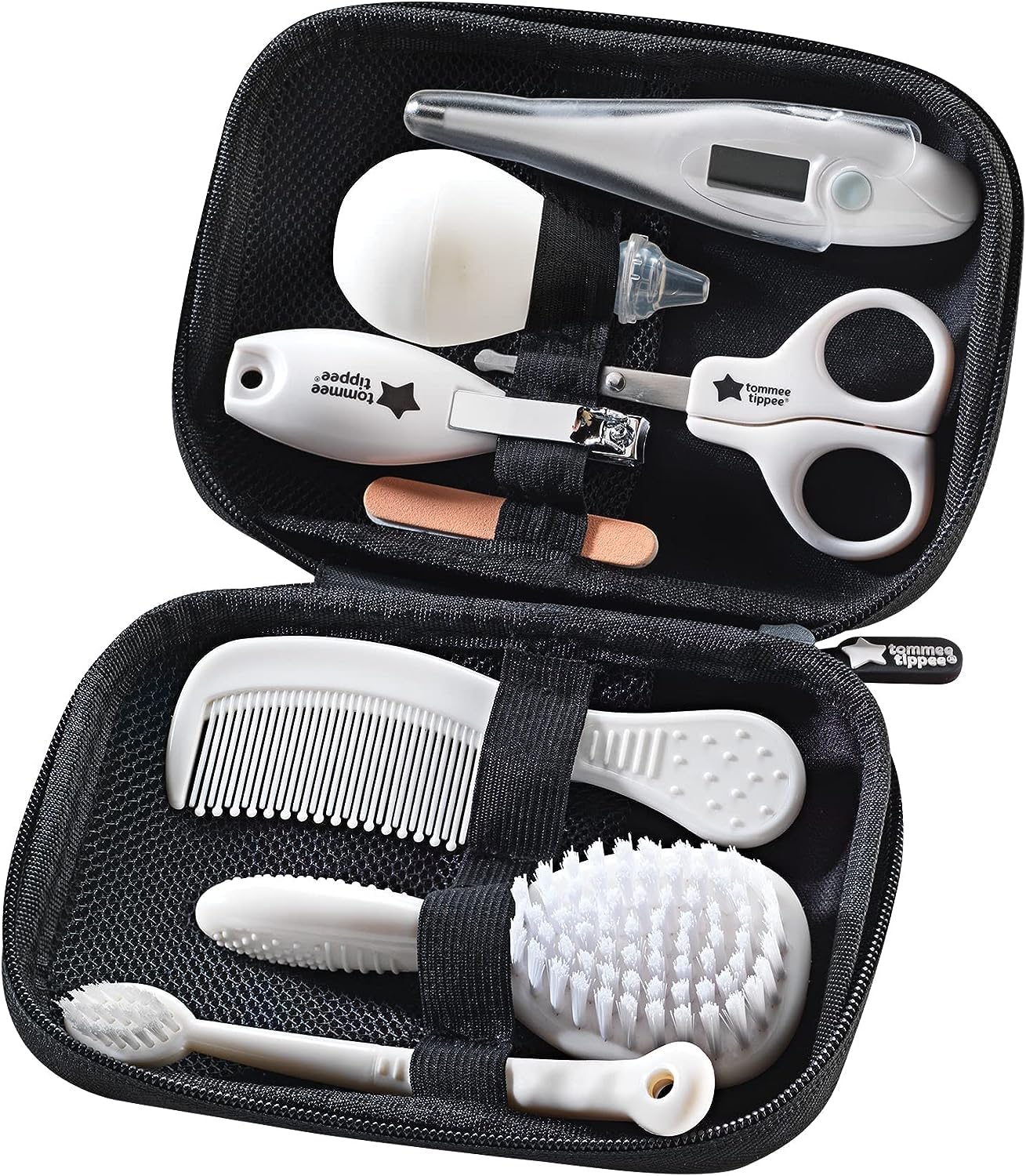 Tommee Tippee Closer to Nature nine-piece healthcare and grooming kit with thermometer and brushes
