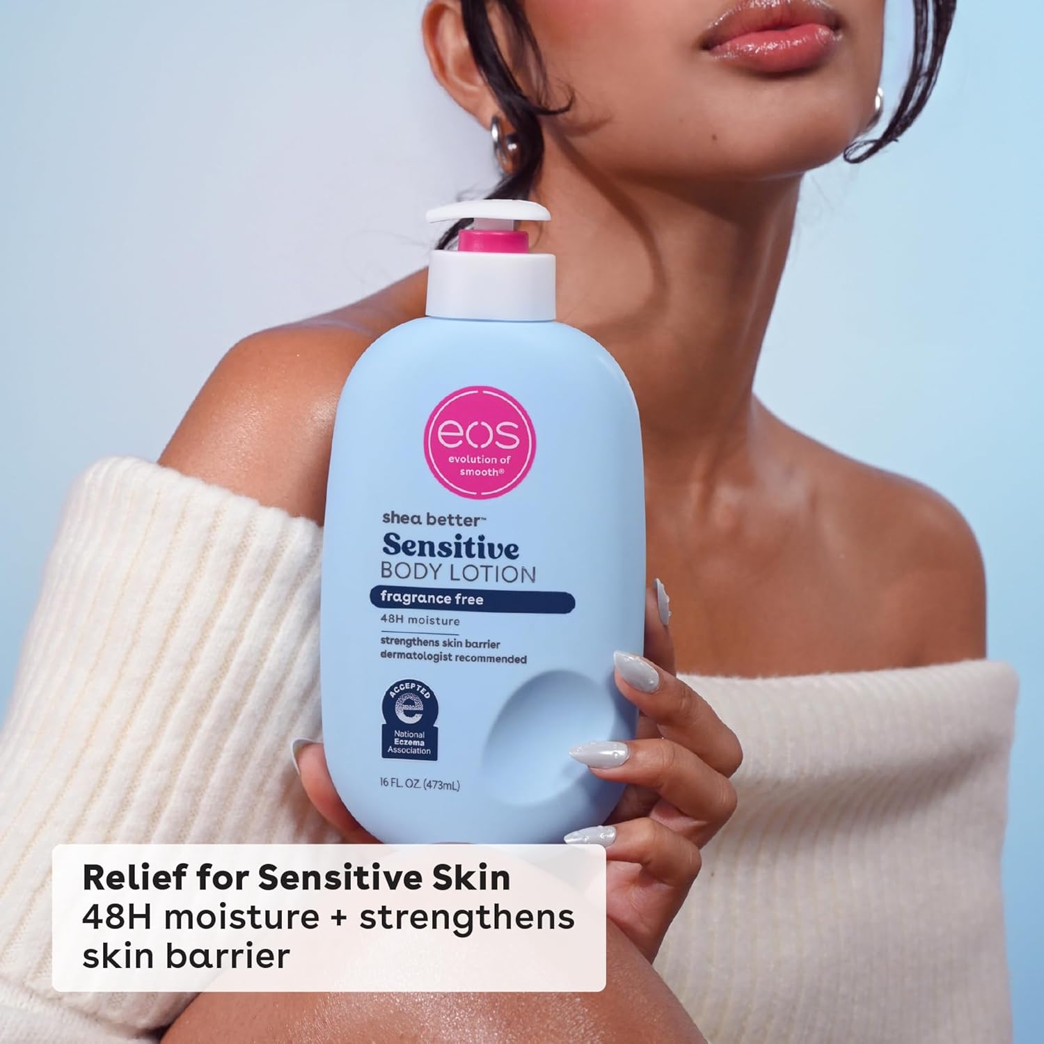 eos Shea Better Sensitive fragrance free body lotion 16 fl oz bottle