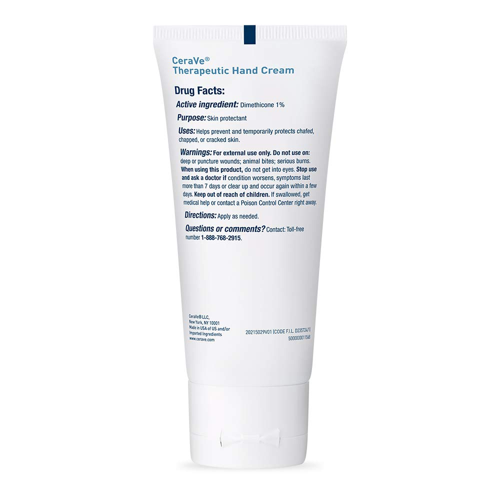 CeraVe Therapeutic Hand Cream 3 oz white tube with blue text label