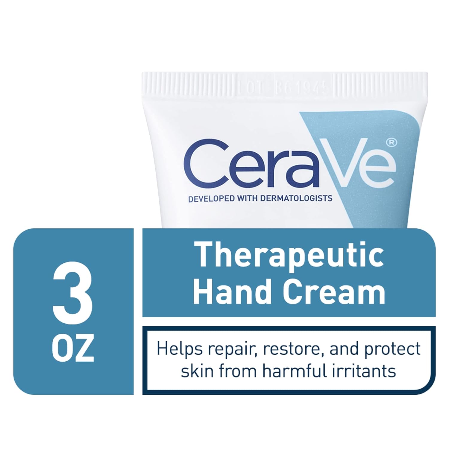 CeraVe Therapeutic Hand Cream 3 oz tube with white and blue packaging