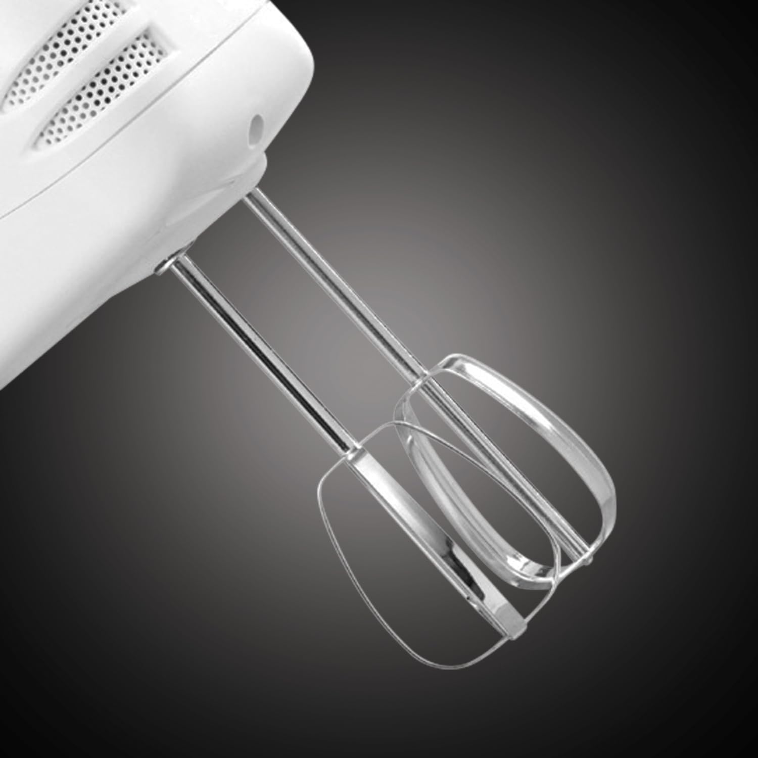 Russell Hobbs 14451 white hand mixer with six speed settings and beaters