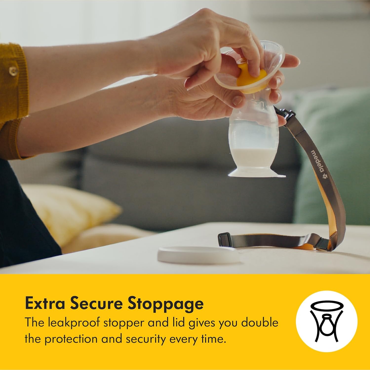 Medela Silicone Breast Milk Collector with secure stoppage and lid