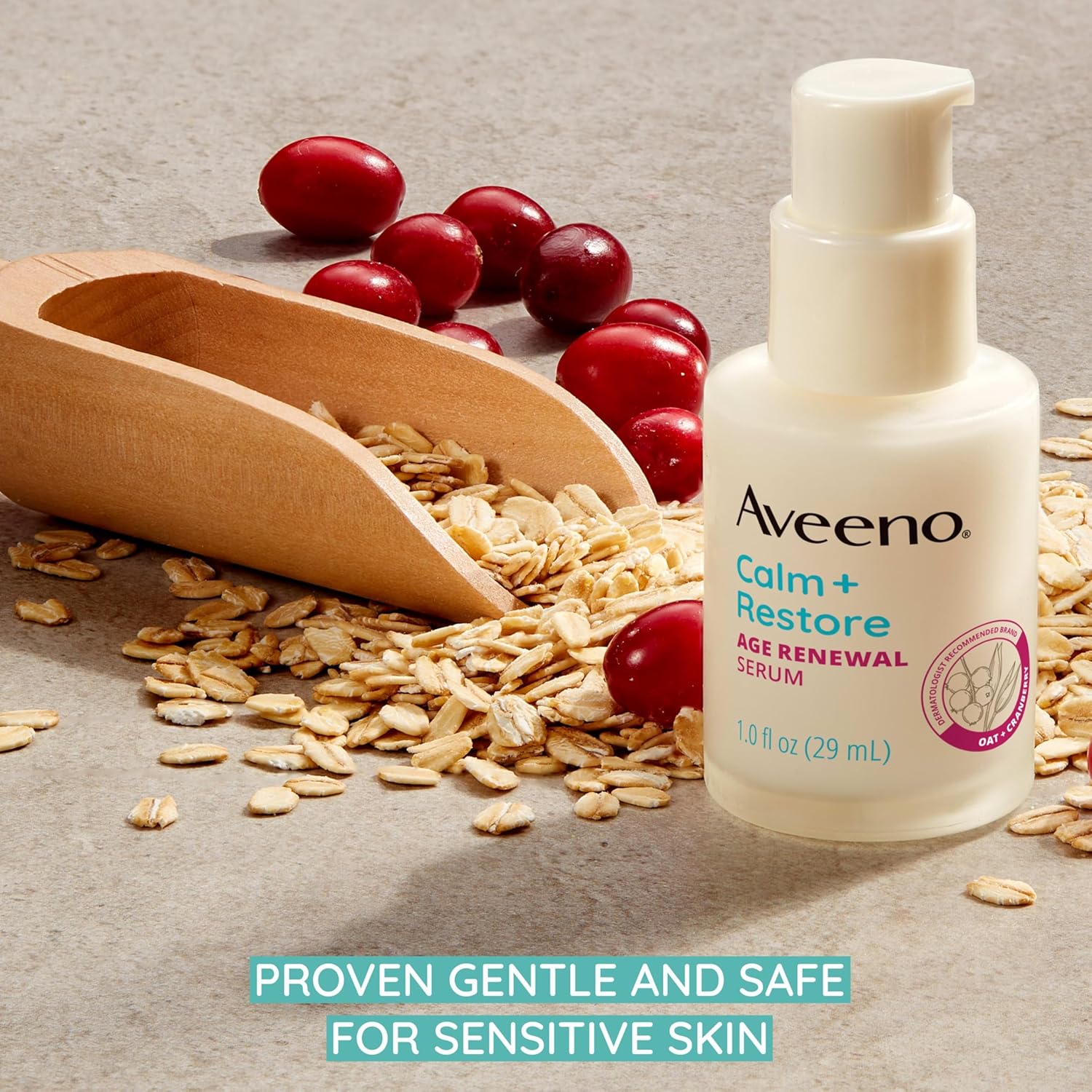 Aveeno Calm Restore Age Renewal Serum for sensitive skin 1 fl oz bottle