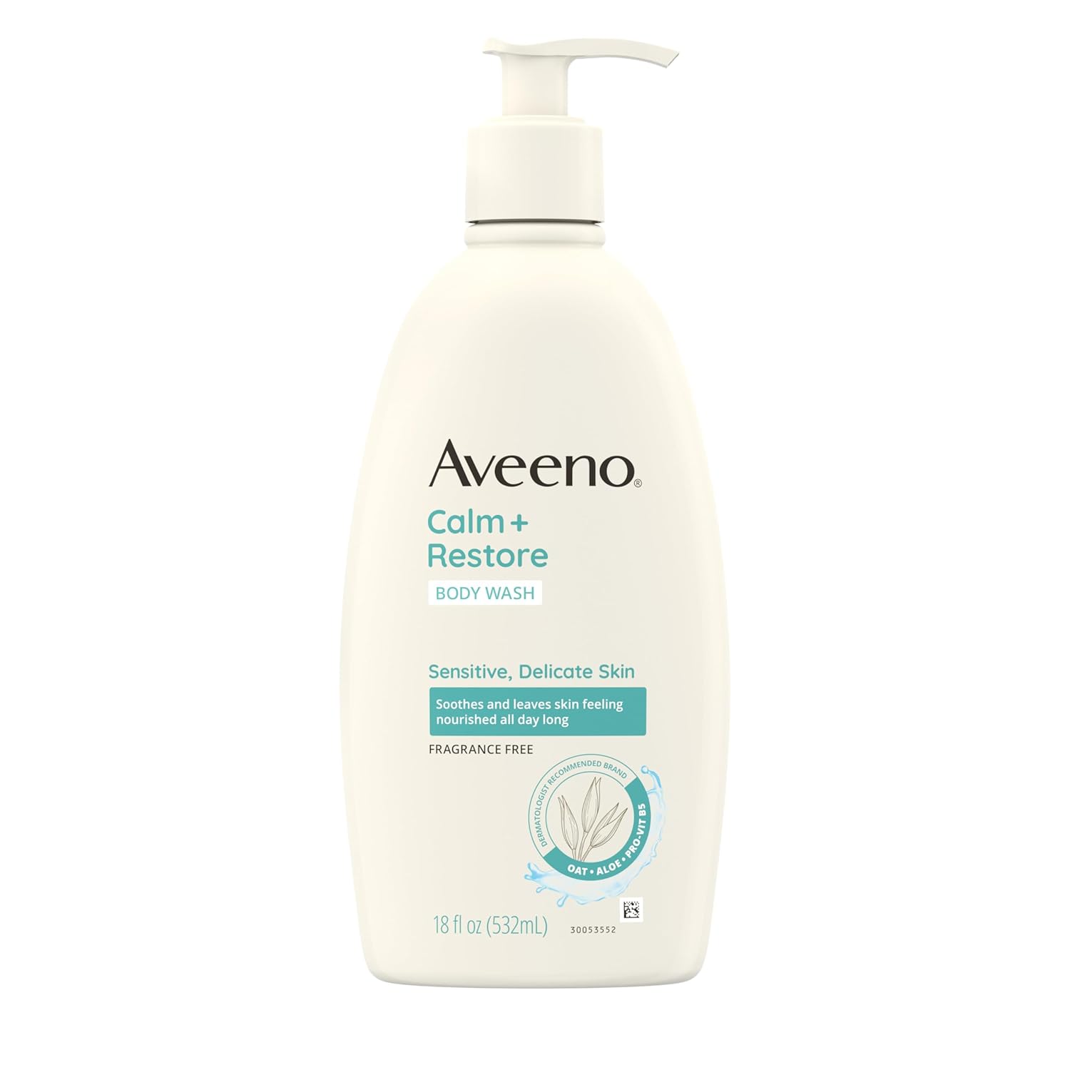 Aveeno Calm + Restore Daily Body Wash for Sensitive Skin, 18 fl oz
