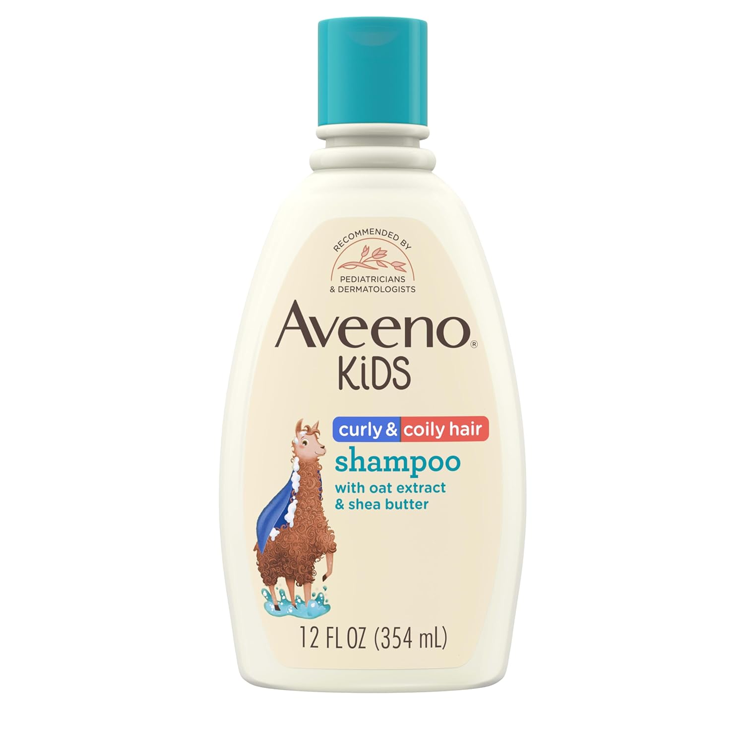 Aveeno Kids curly and coily hair shampoo with shea butter, 12 fl oz bottle