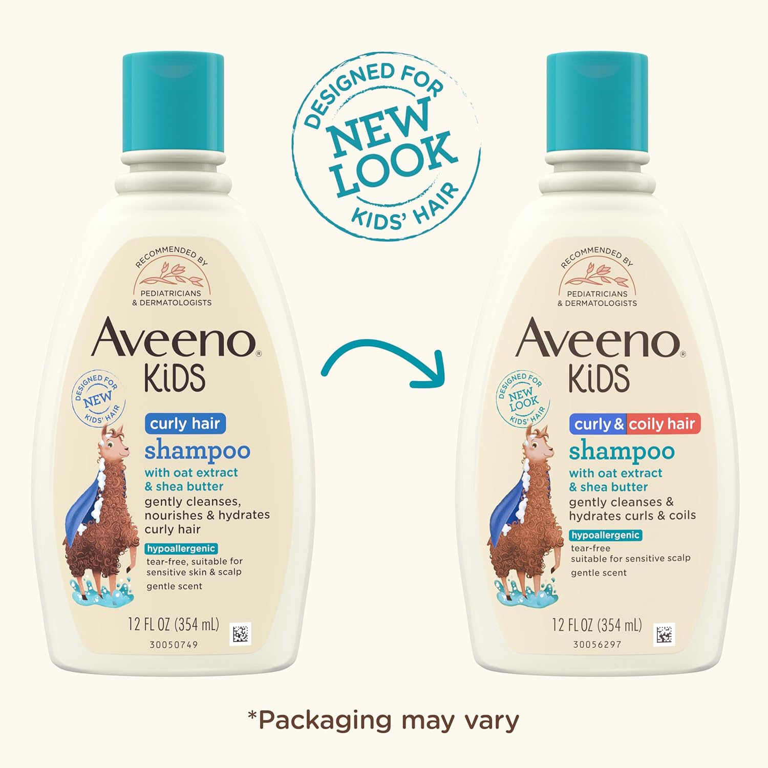 Aveeno Kids' Curly Hair Hydrating Shampoo with Shea Butter, 12 fl oz bottle