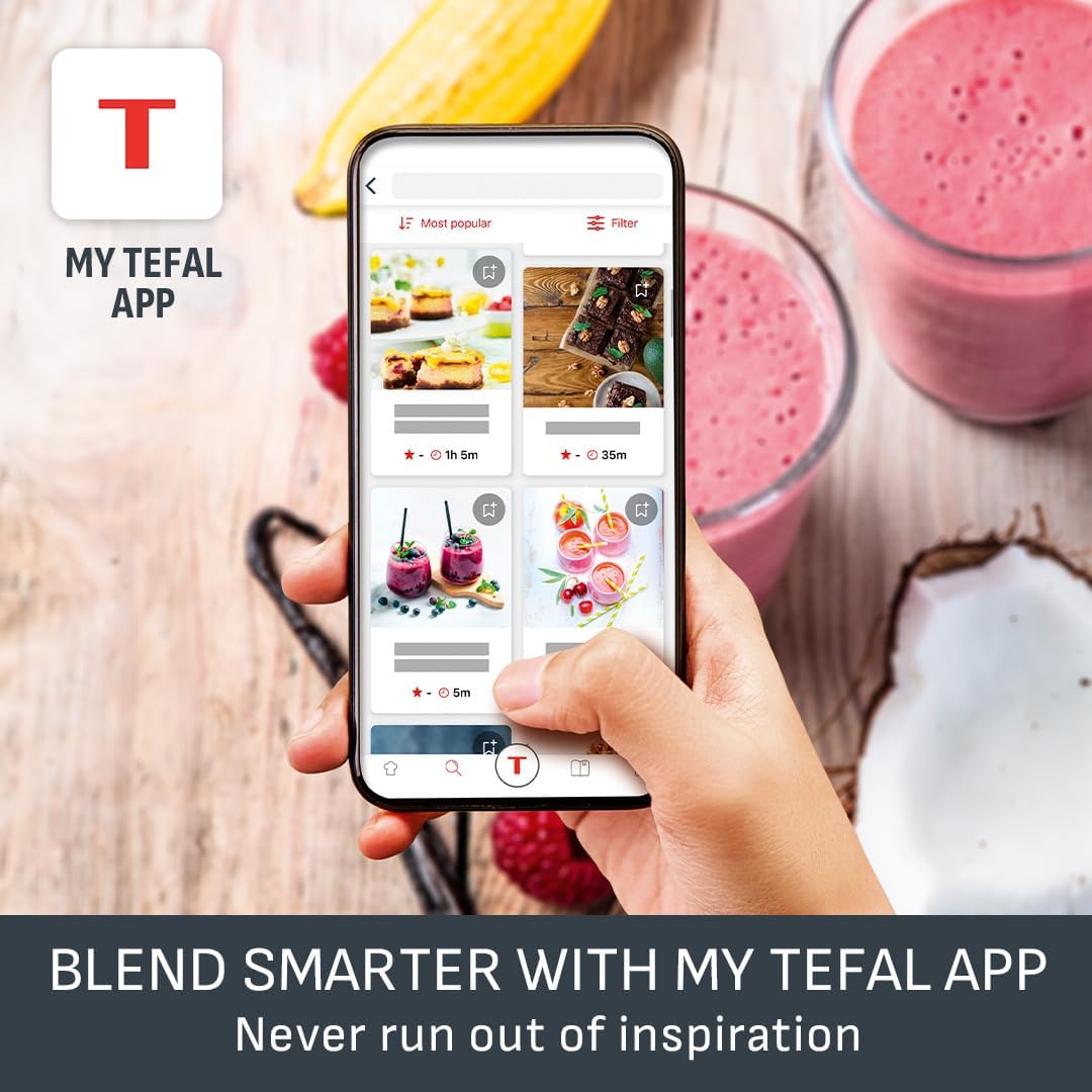 Tefal BL420840 black jug blender with 1.5L capacity and 600w power