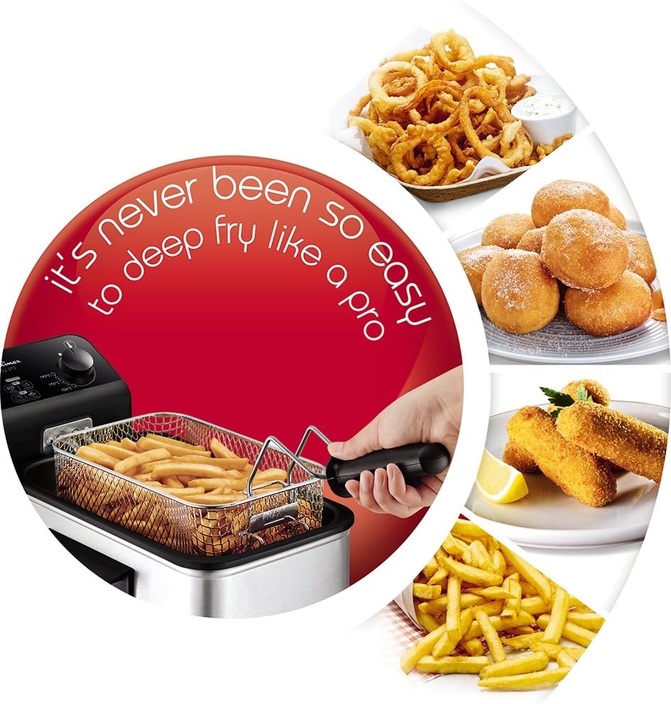 Tefal FR333040 Easy Pro black and white deep fryer with basket