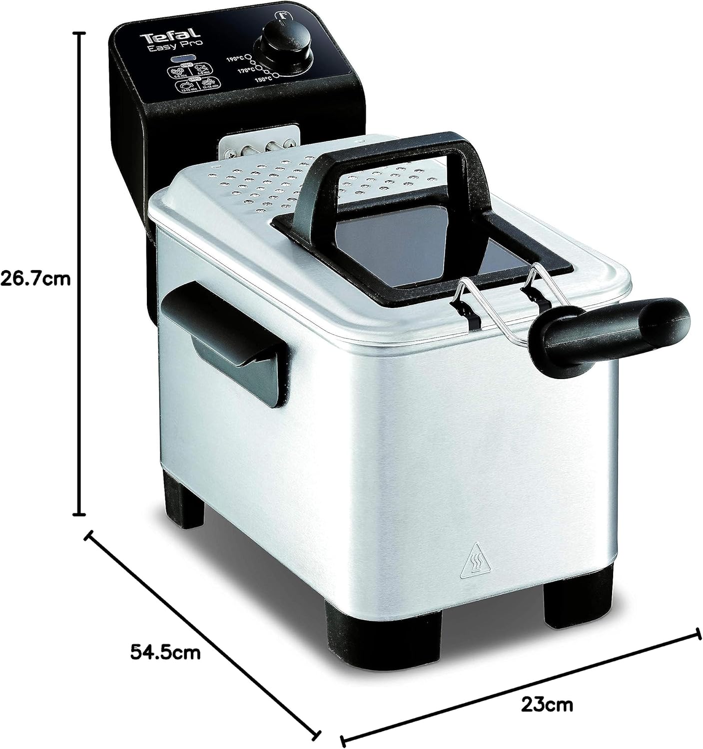 Tefal Easy Pro FR333040 white and black deep fryer with control panel