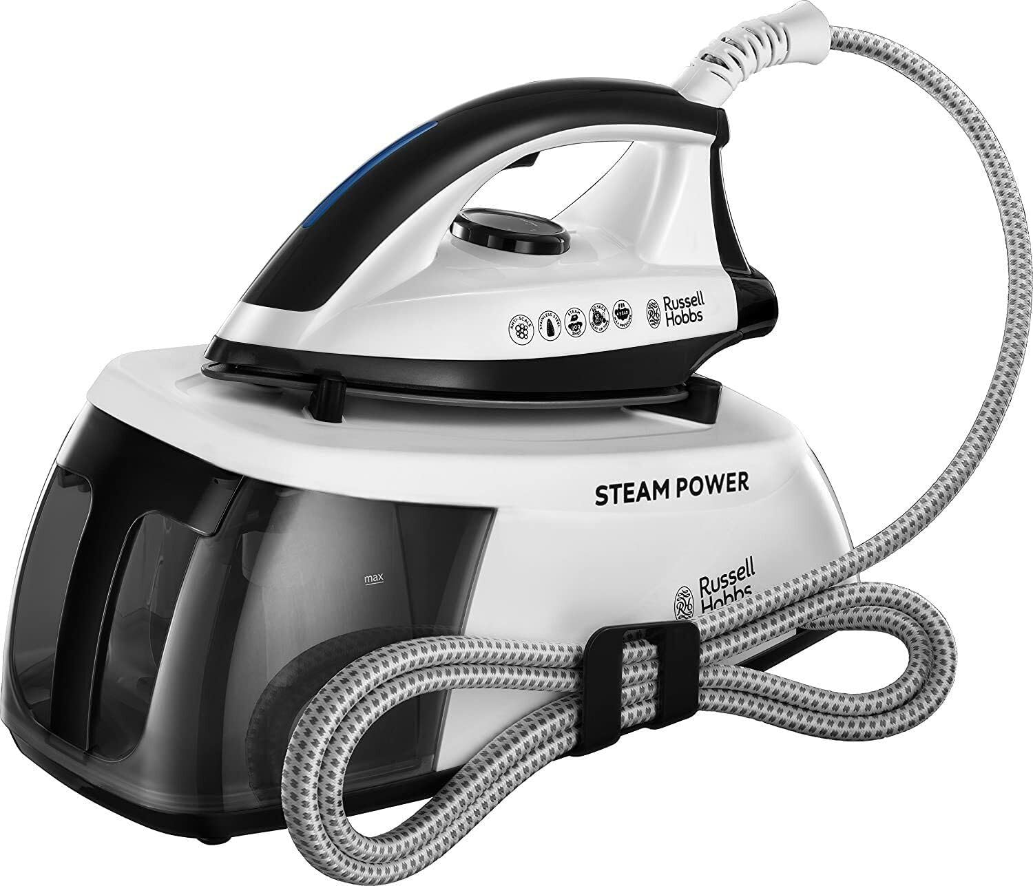 Russell Hobbs Steam Power 24420 white steam generator iron with base unit