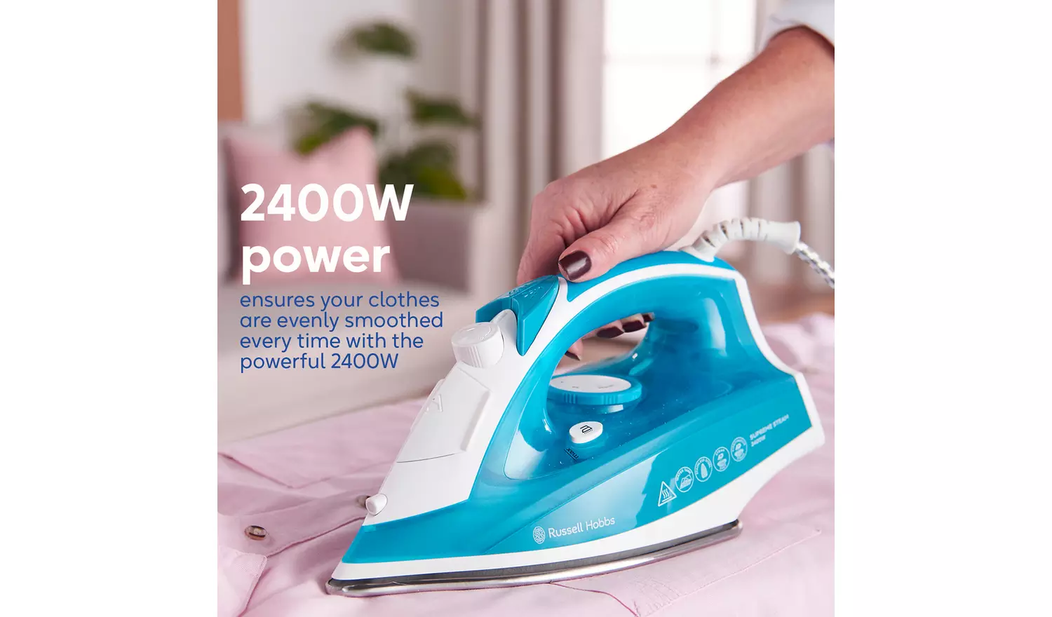 Russell Hobbs Supreme Steam traditional iron 2400W blue and white