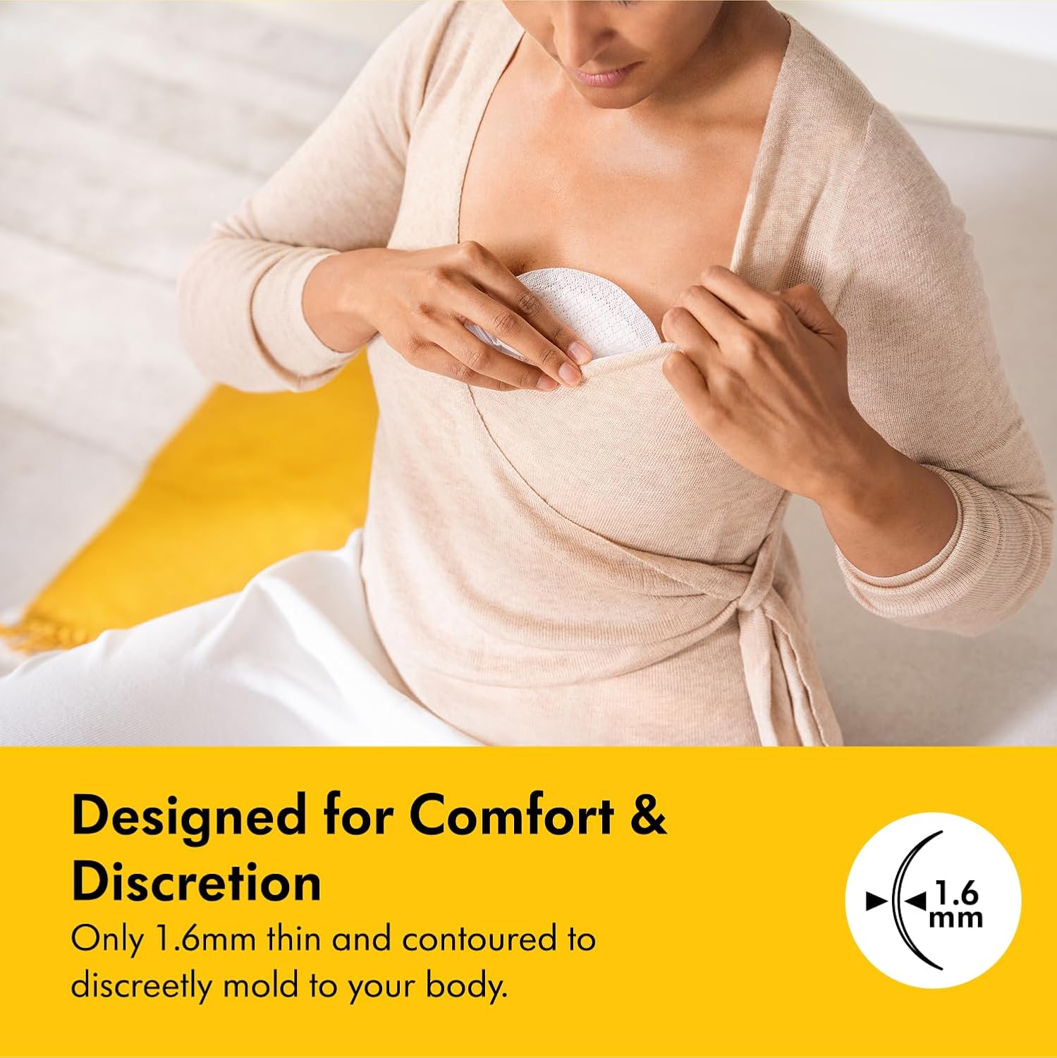 Edela Safe & Dry Ultra Thin disposable nursing pads, 60 pack, white