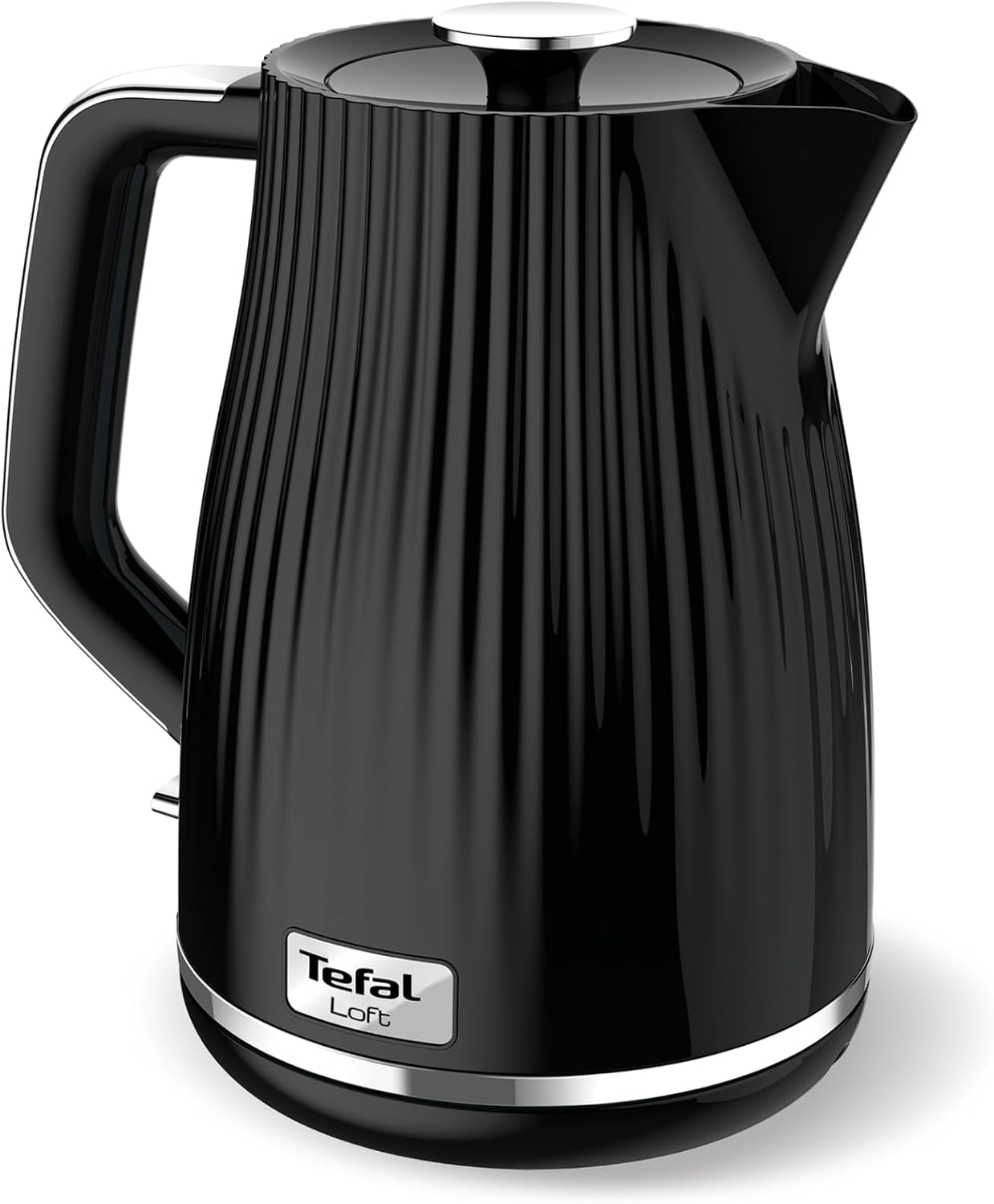 Tefal Loft black electric kettle 1.7 litre with ribbed design
