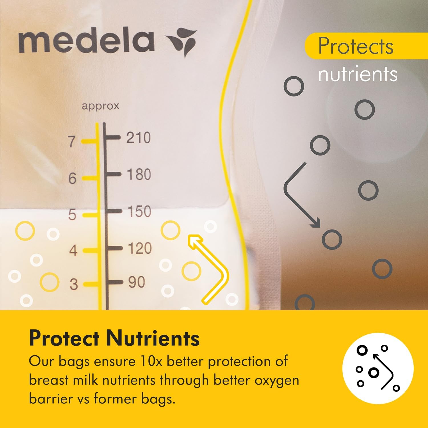 Medela Breastmilk Storage Bag 25 pack with measurement markings