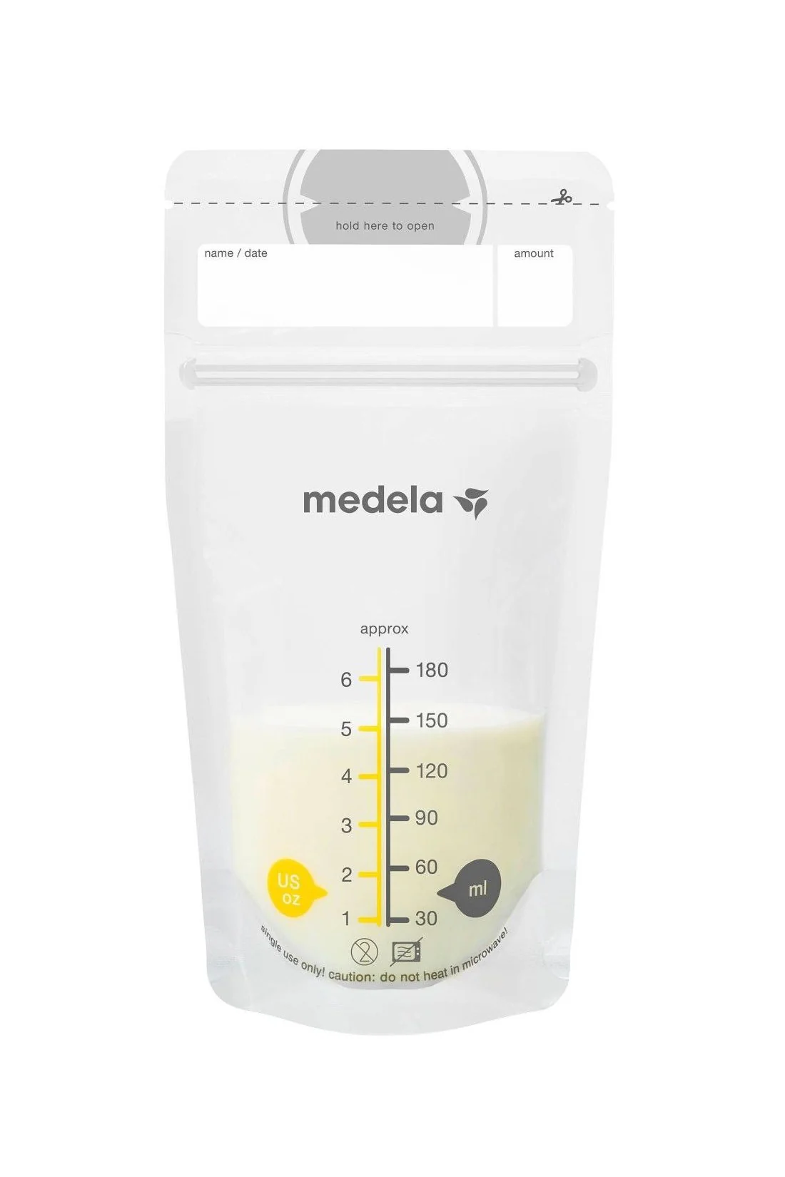Medela Breastmilk Storage Bags 50 pack with measurement markings