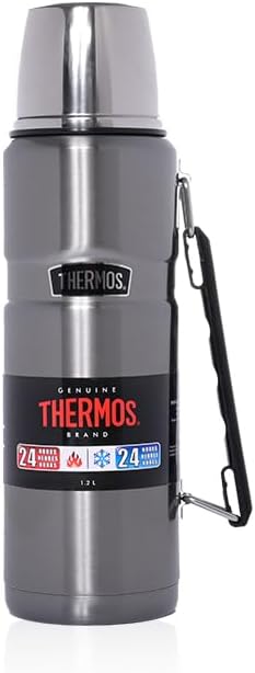 Thermos Stainless King flask 1.2L silver with carry handle