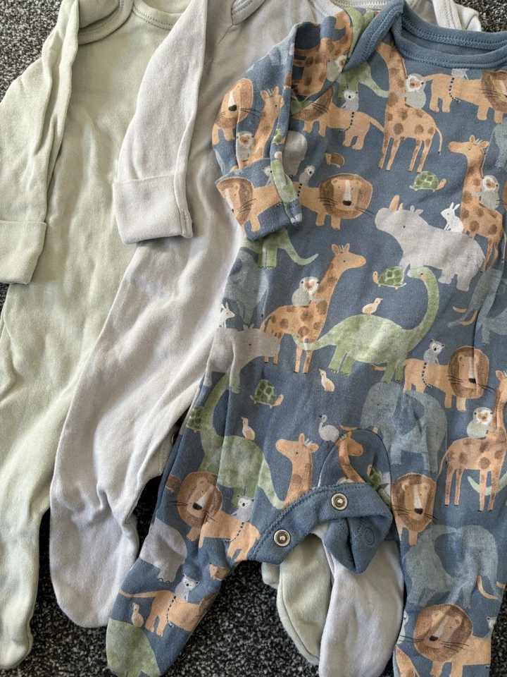 George 3pack girl sleeping suits with animal print design