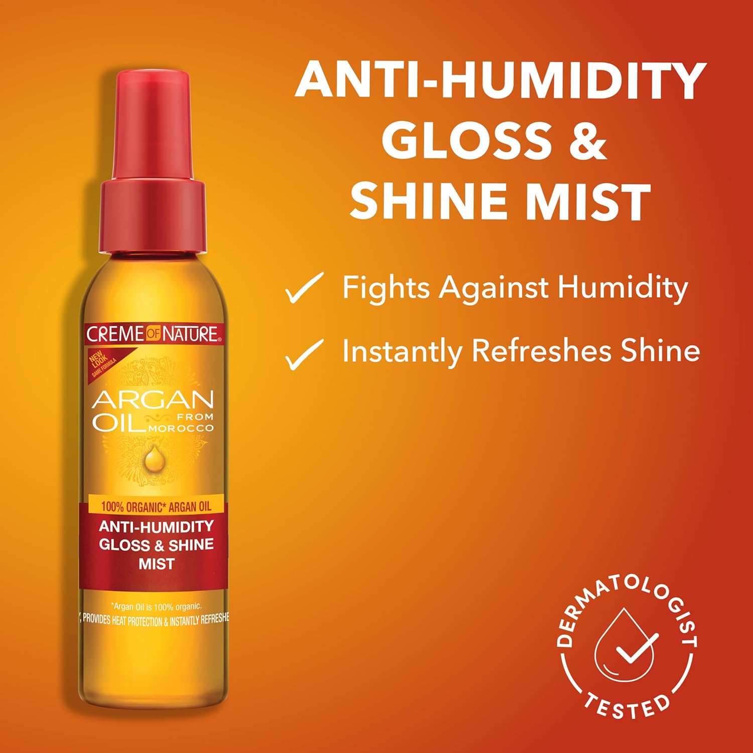 Creme Of Nature Argan Oil Anti-Humidity Gloss & Shine Mist 118ml spray bottle