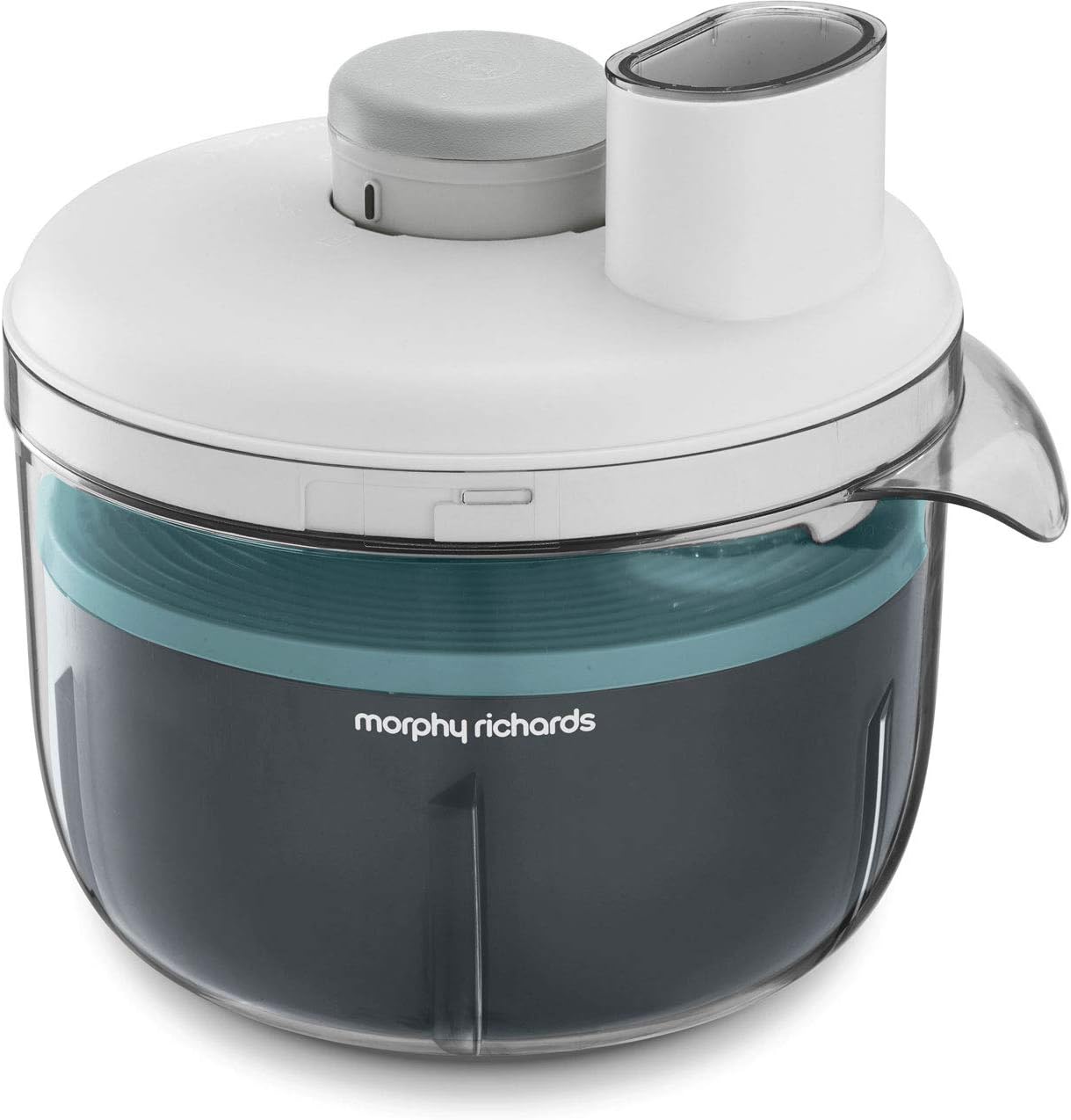 Morphy Richards Prepstar One white food processor with grey lid and accessories