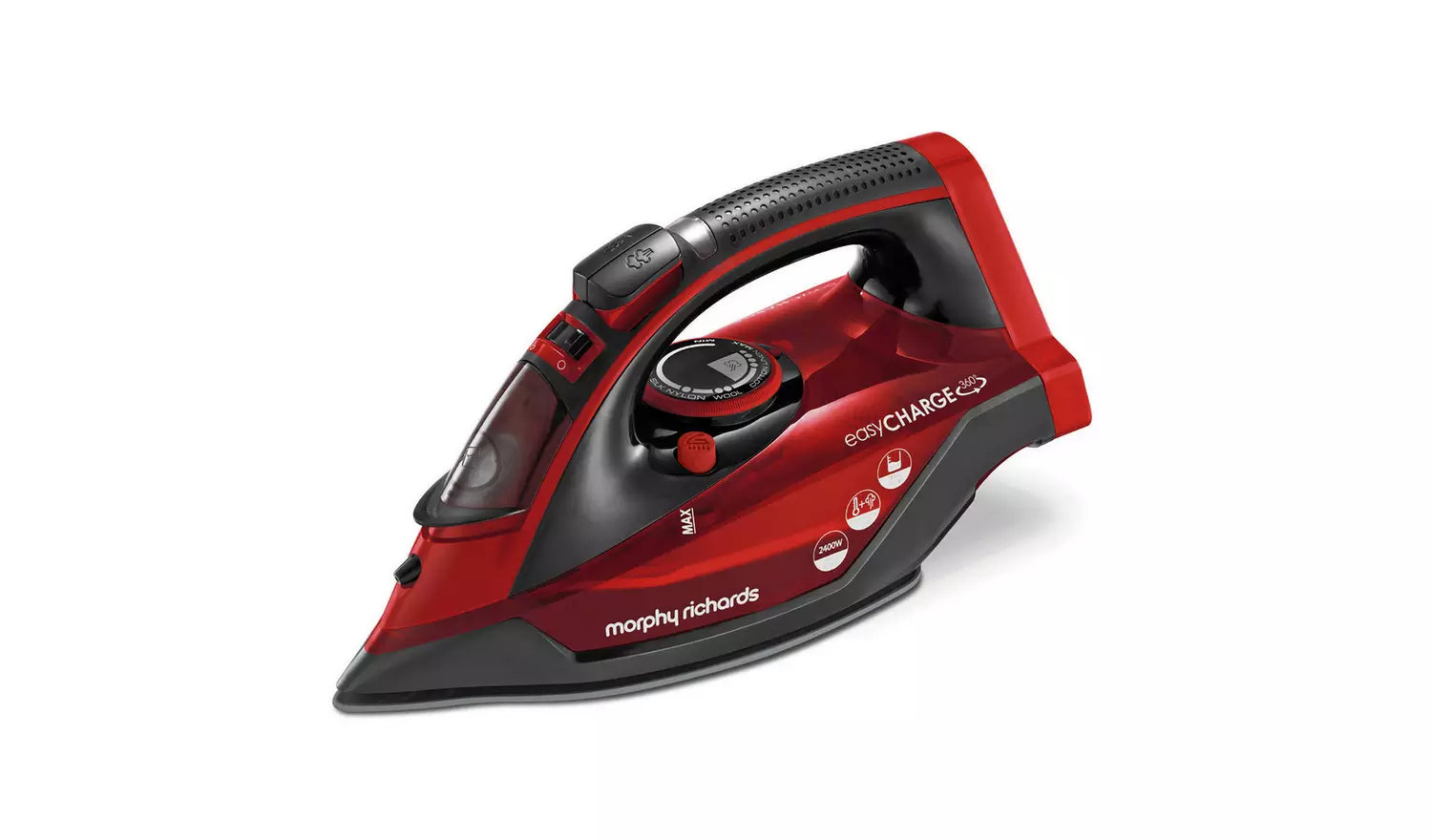 Morphy Richards 303250 cordless steam iron, red and black with charging base