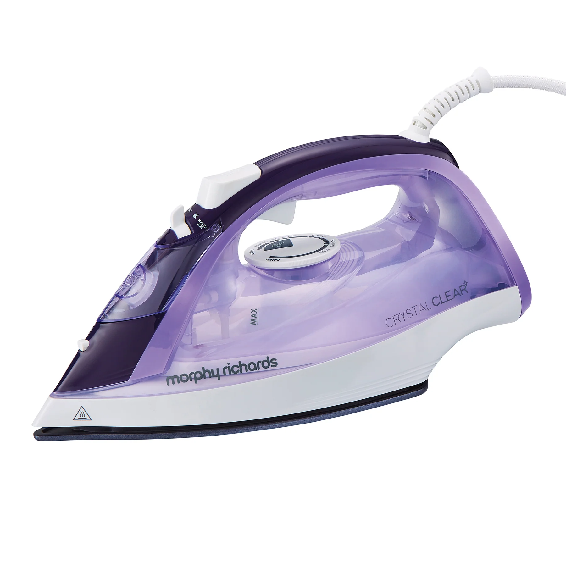 Crystal Clear 2400W steam iron purple and white with cord