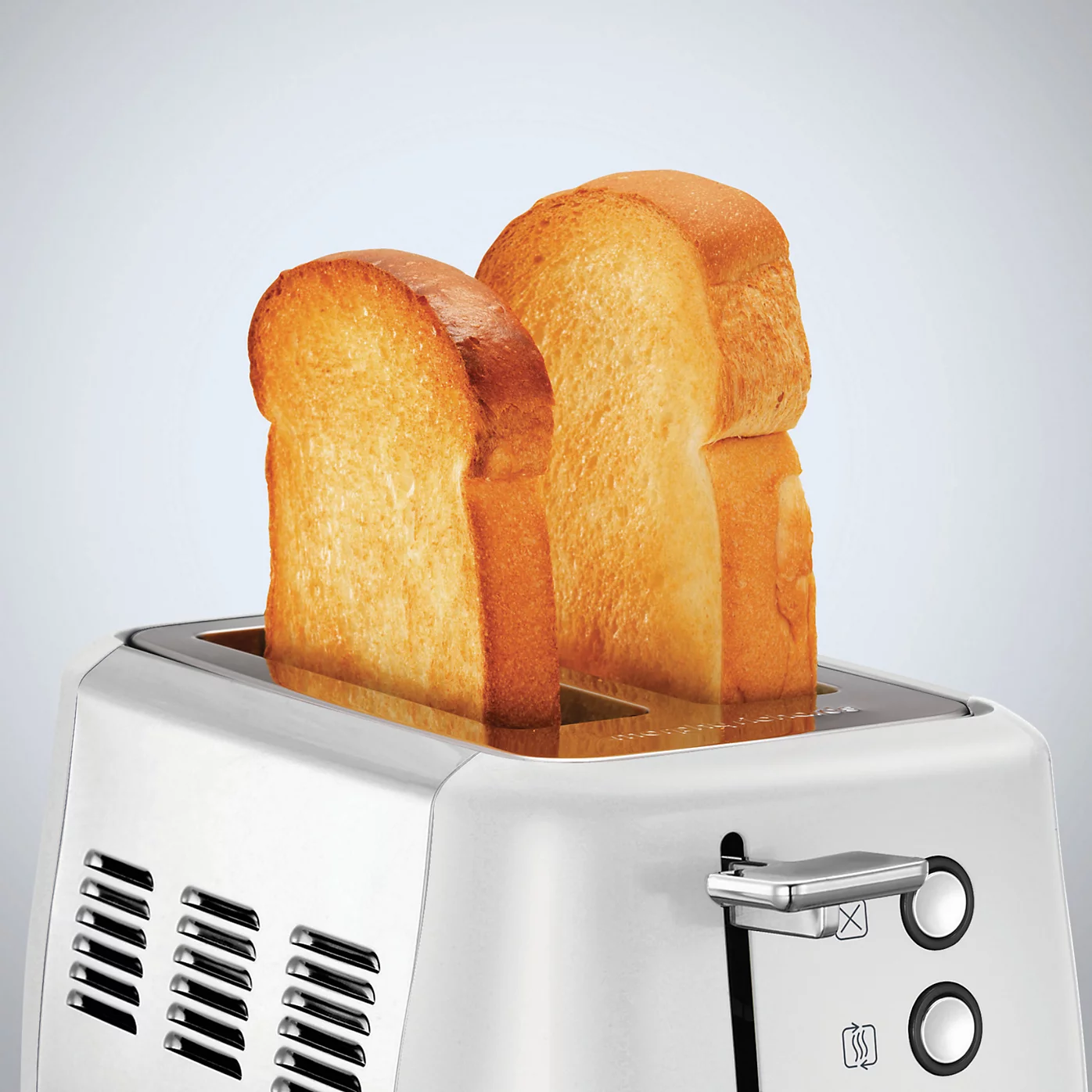 Morphy Richards Evoke white two slice toaster with toasted bread