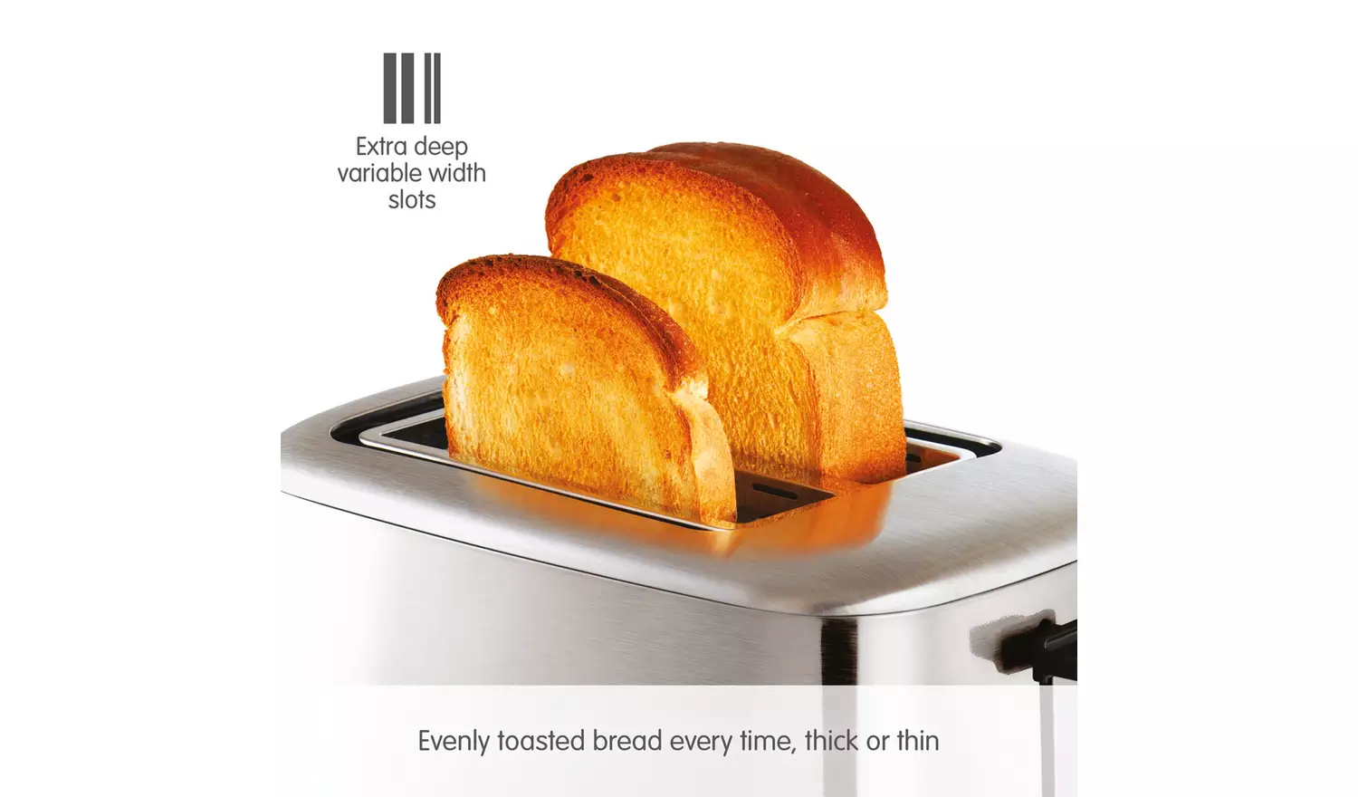 Morphy Richards Equip brushed stainless steel two slice toaster with extra deep slots