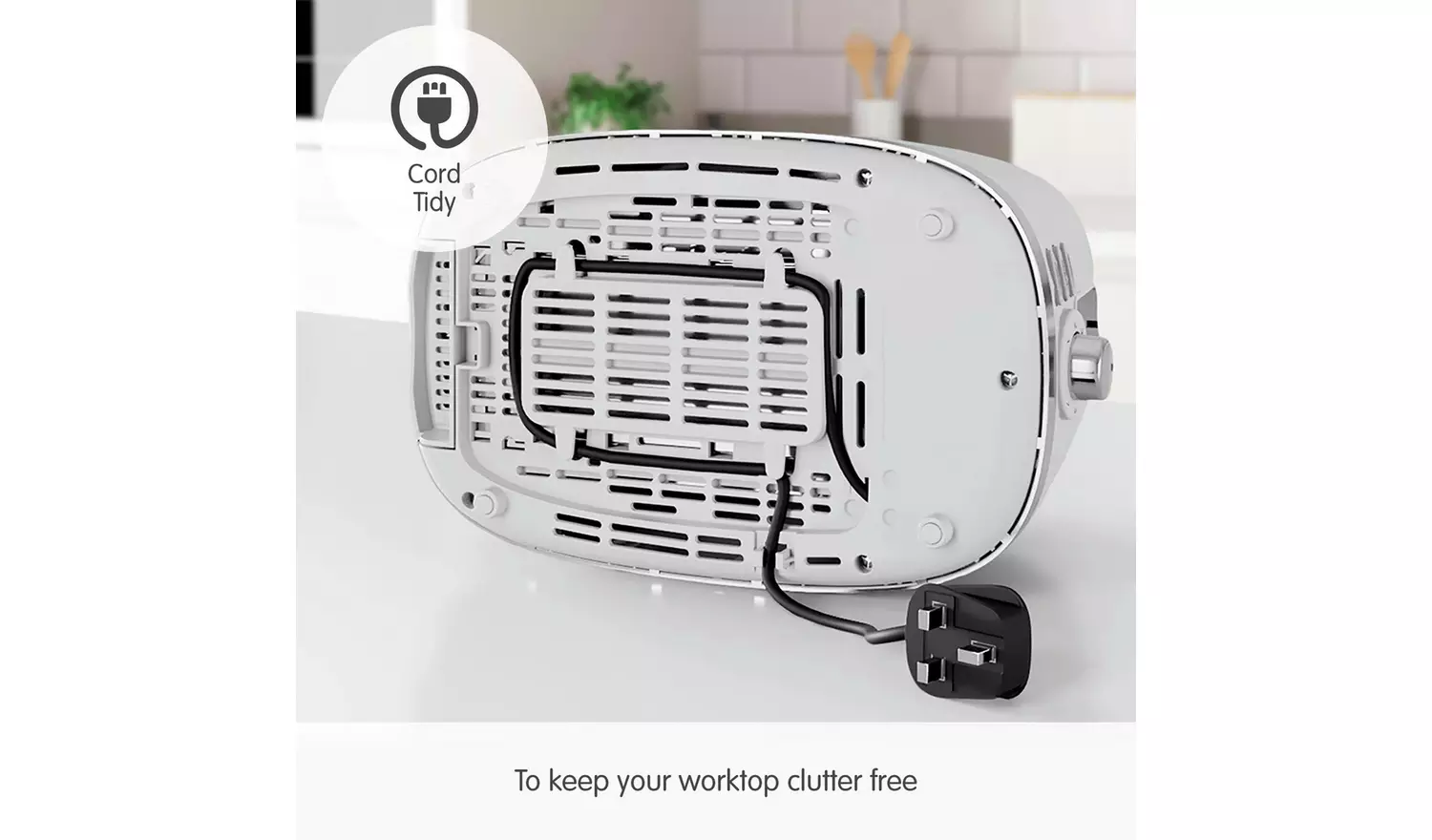 Morphy Richards Hive white two slice toaster with cord tidy feature
