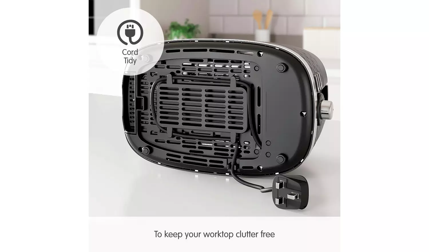 Morphy Richards Hive black two-slice toaster with cord tidy feature