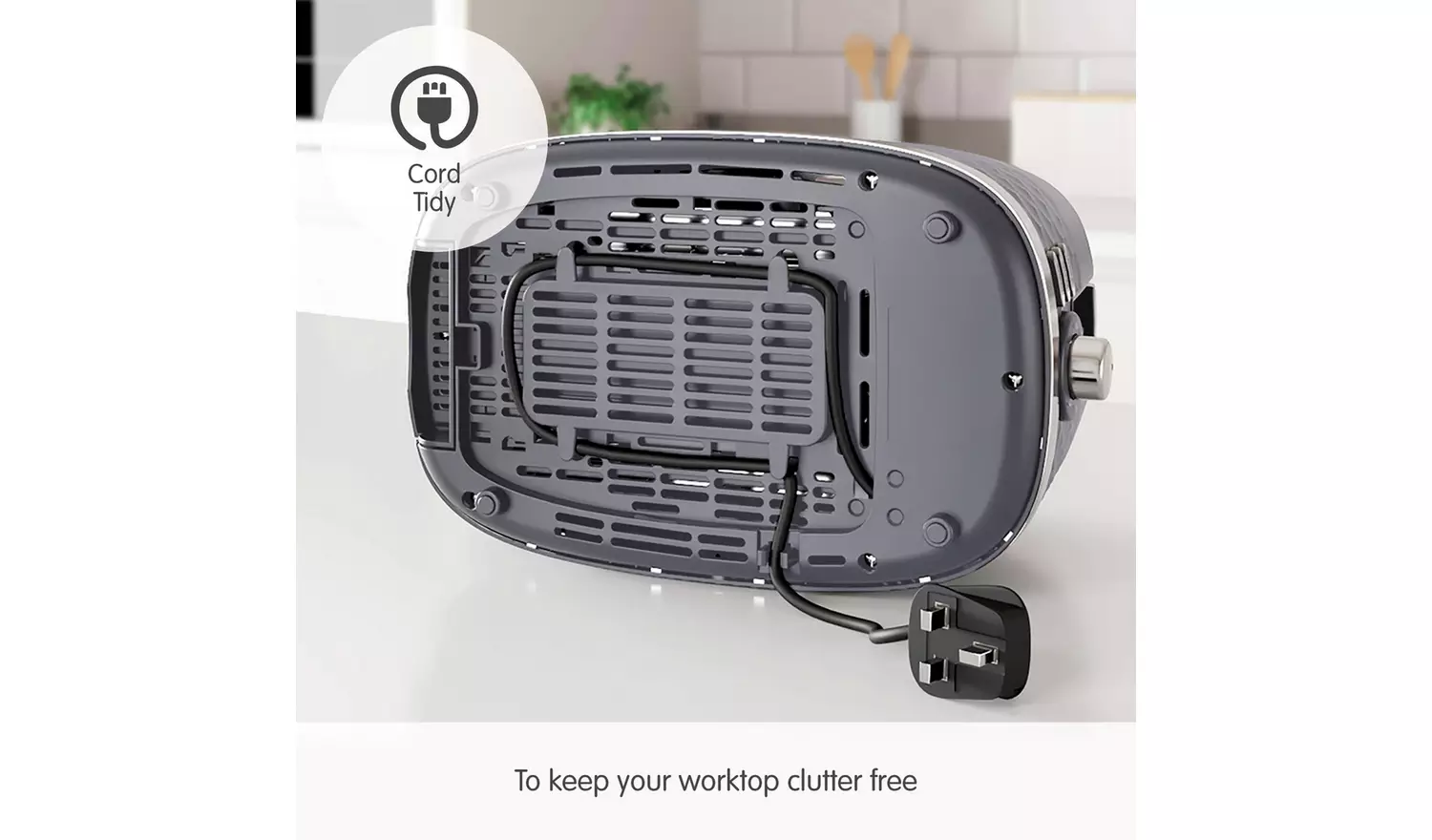 Morphy Richards Hive 2-slice toaster in grey with cord tidy feature