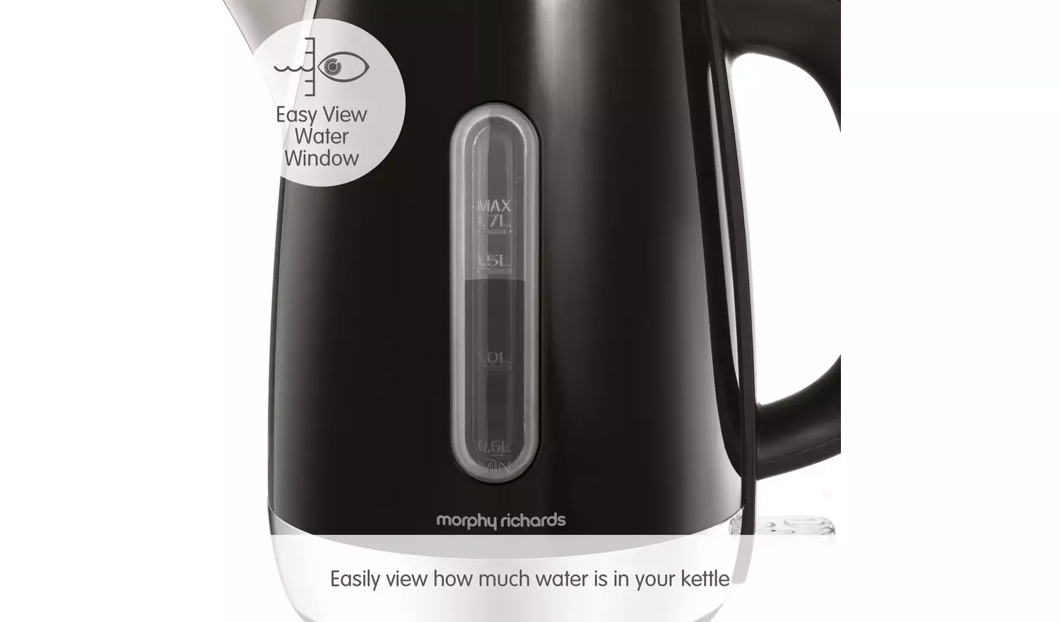 Morphy Richards Equip black jug kettle with easy view water window