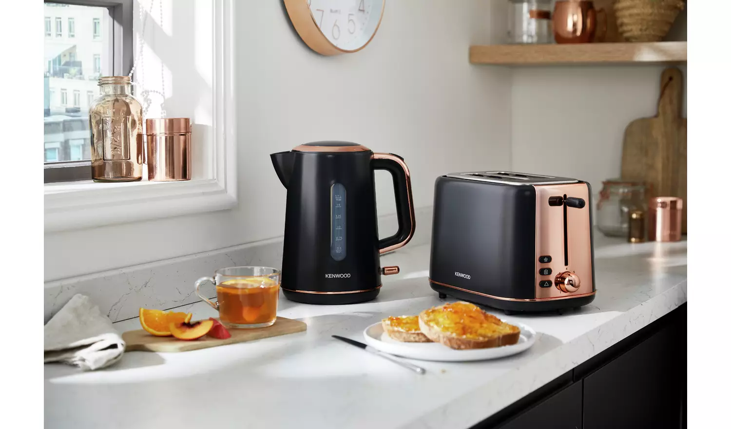 Kenwood Abbey Lux 2 slot toaster 800w dark grey and rose gold