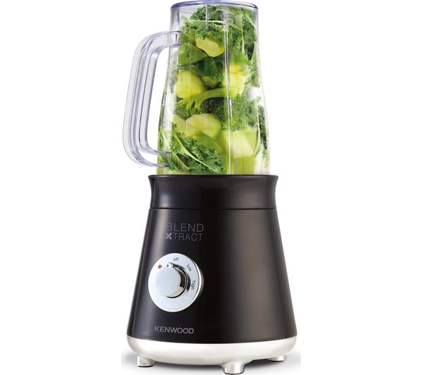 KENWOOD compact food processor 1.4L 400w black and white with vegetables in jug
