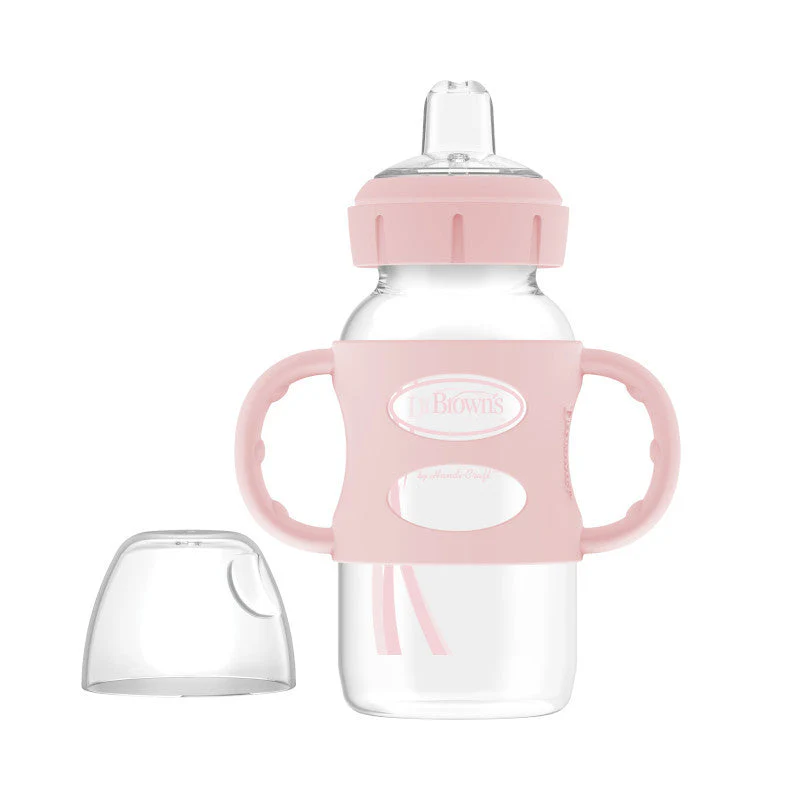 Dr. Brown's Milestones pink sippy spout bottle 270 ml with handles