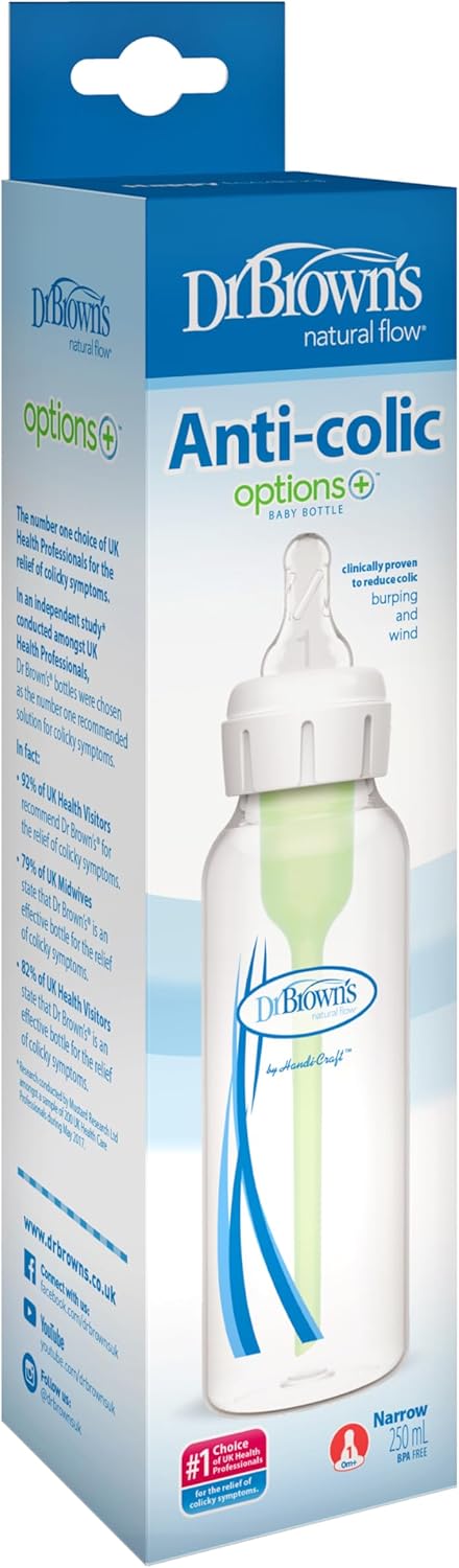 Dr Brown's Natural Flow Options+ anti-colic narrow baby bottle 250ml