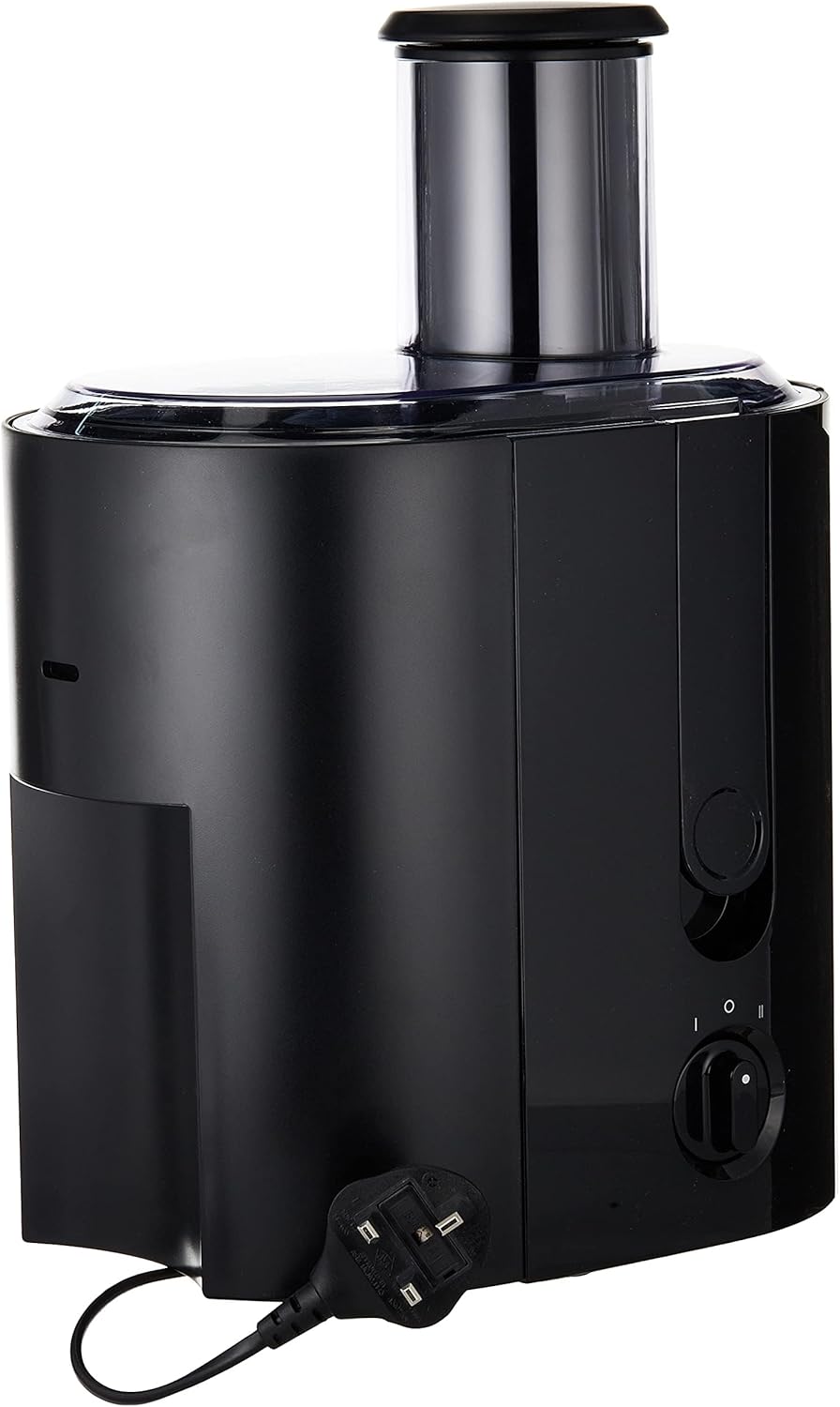 Braun black two-speed juicer with 75mm feed tube and 1.25L jug