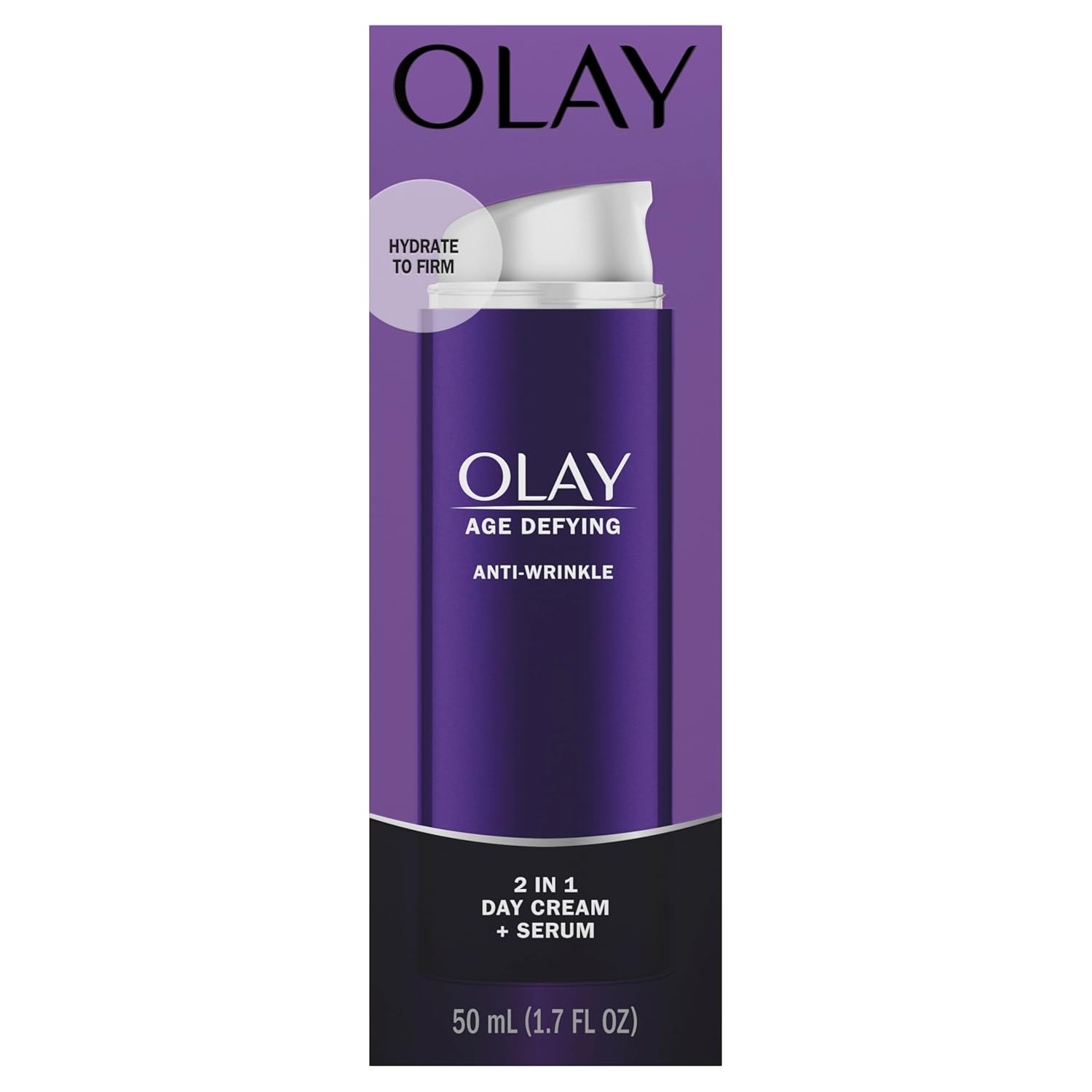 Olay Age Defying Anti-Wrinkle 2-in-1 Day Cream plus Serum, purple bottle, 50ml