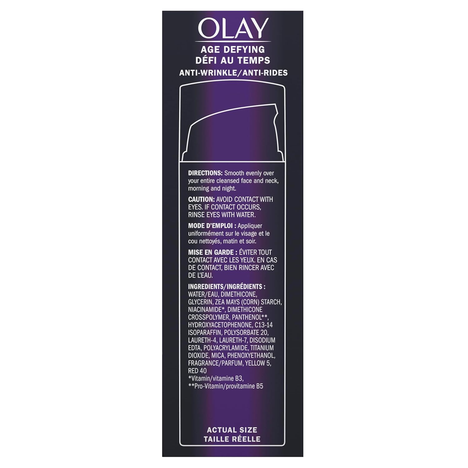 Olay Age Defying Anti-Wrinkle 2-in-1 Day Cream Plus Face Serum packaging