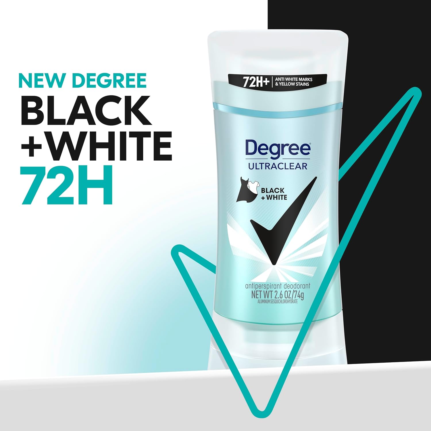 Degree Women UltraClear Black+White antiperspirant deodorant stick 72 hours protection