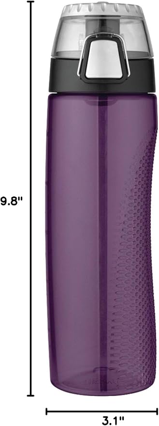 Thermos 710ml magenta hydration bottle with intake meter and carry handle